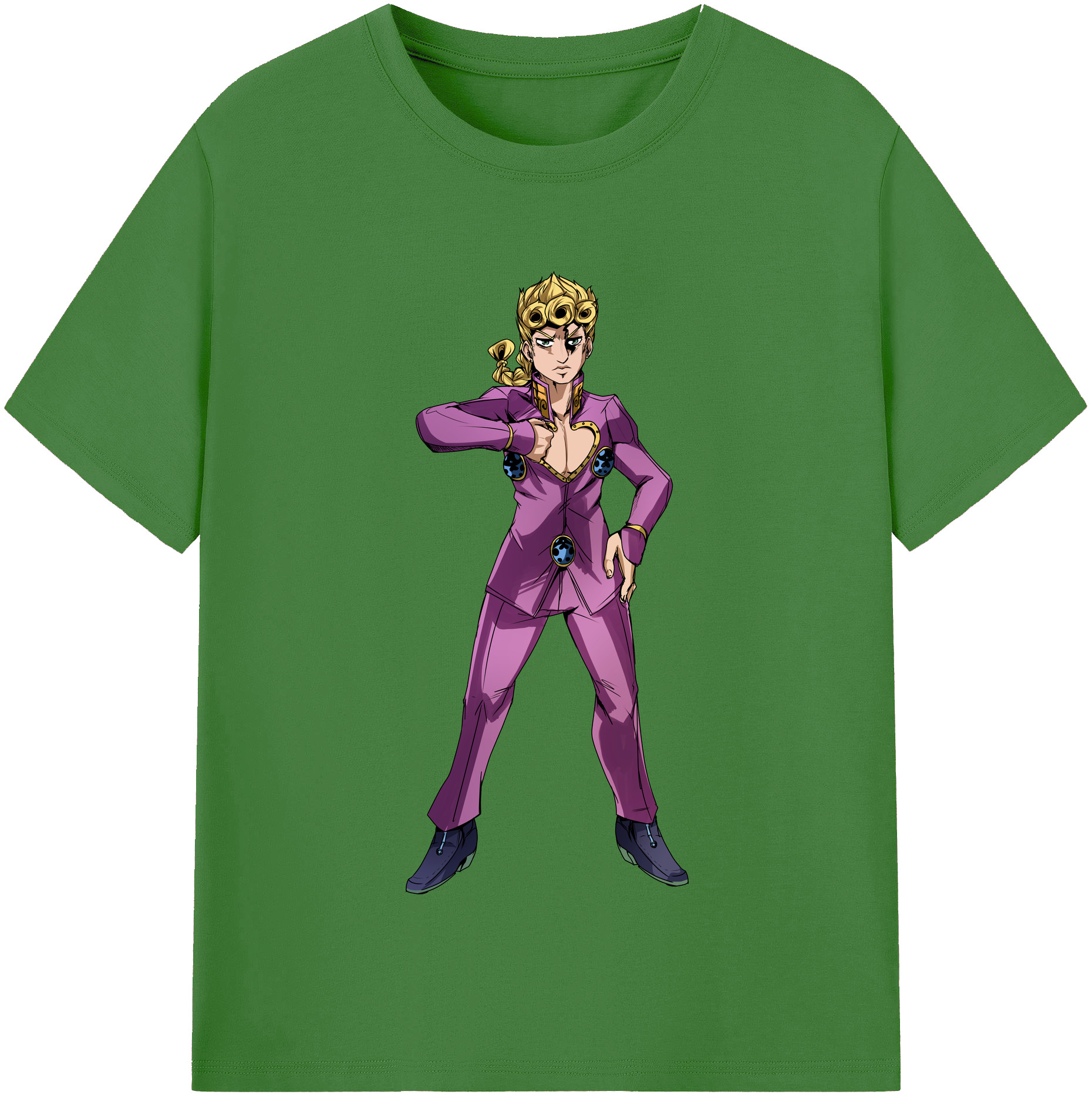 （画像用） ジョジョの奇妙な冒険 ジョルノ?ジョバァーナ JoJo's Bizarre Adventure Giorno Giovanna レディースカジュアルプリントTシャツ（綿100％）